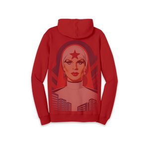 Our Mother in Red Hoodie