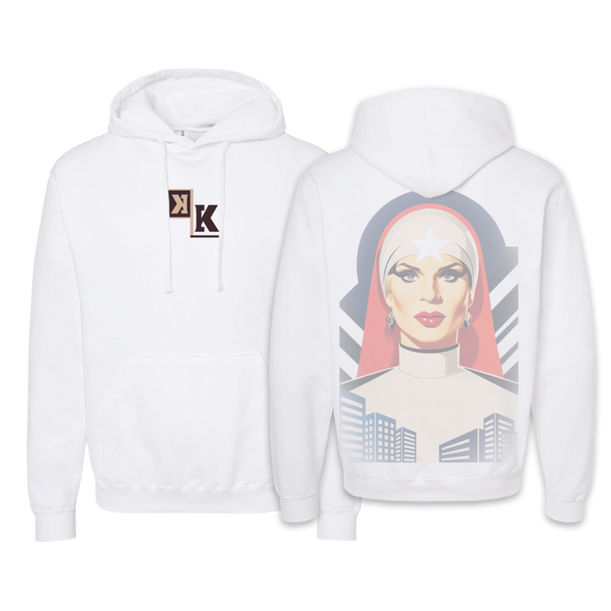 Our Mother In White Hoodie